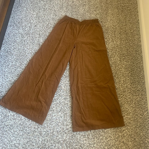 Cotton “Corduroy” Style Palazzo Pants - Picture 1 of 3